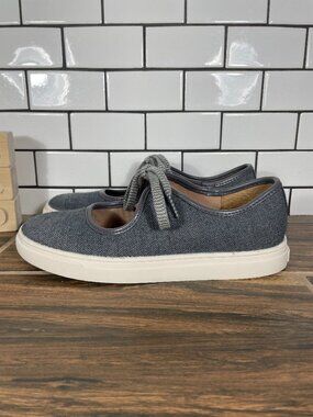 Lucky Brand Limia Shoes Womens Size 7.5 Gray Lace Up Mary Jane Comfort Flats